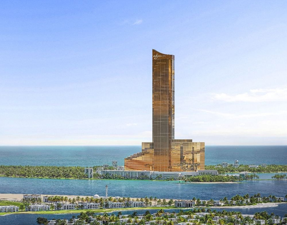 מגדל Wynn Al Marjan Island מעל הים, הדמיה